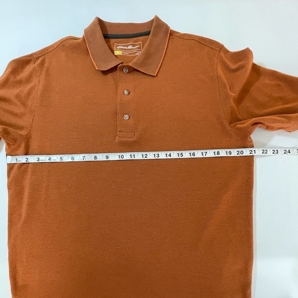 EDDIE BAUER Travex Polo Shirt Men’s Medium Short Sleeve Orange - Picture 6 of 9